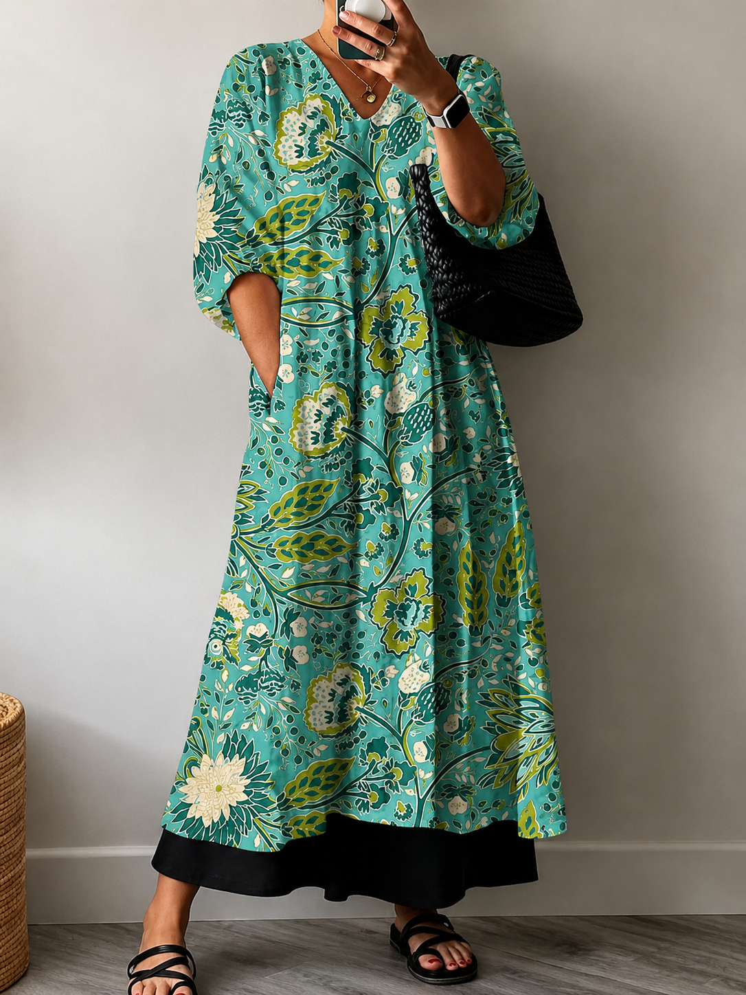 Verde floral / 3XL